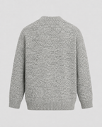 Men's Wool Crewneck Sweater - Marled Knit Relaxed Fit