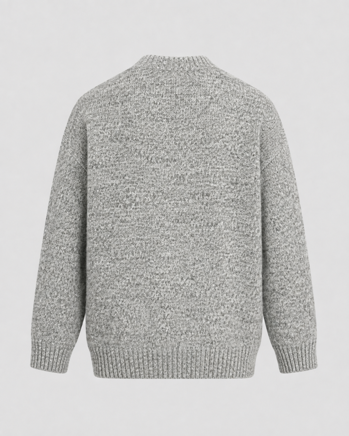 Men's Wool Crewneck Sweater - Marled Knit Relaxed Fit