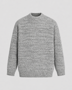 Men's Wool Crewneck Sweater - Marled Knit Relaxed Fit