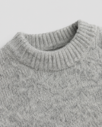 Men's Wool Crewneck Sweater - Marled Knit Relaxed Fit