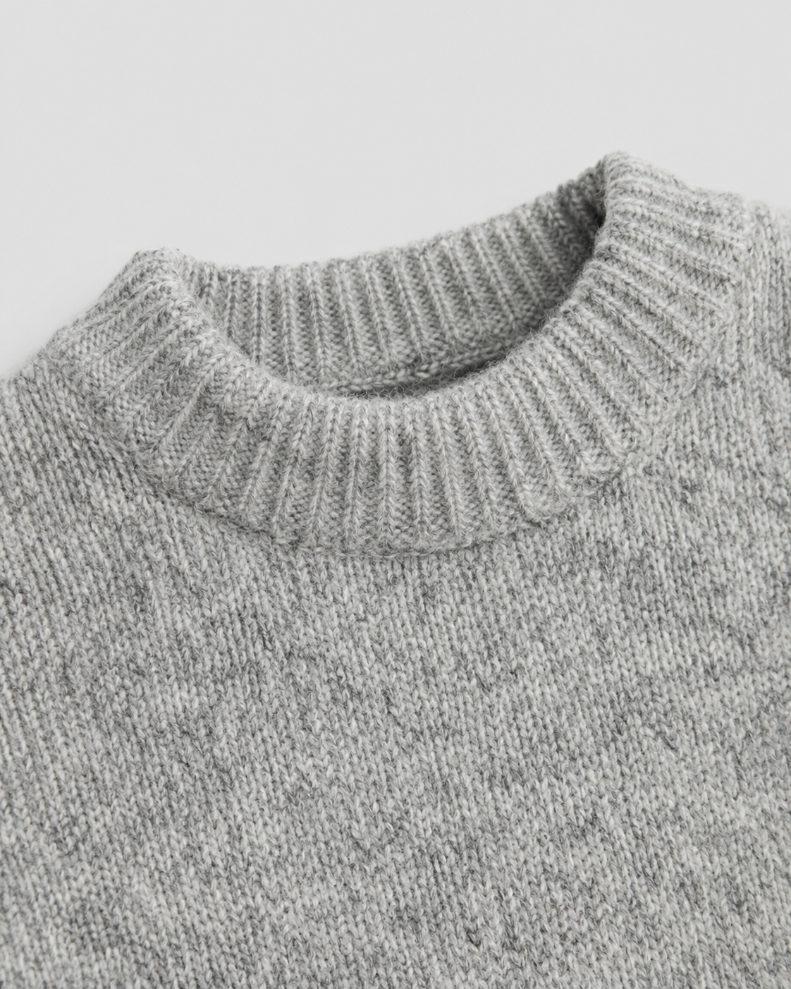 Men's Wool Crewneck Sweater - Marled Knit Relaxed Fit