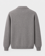 Men's Wool Knitted Overshirt - Textured Knit Button-Front