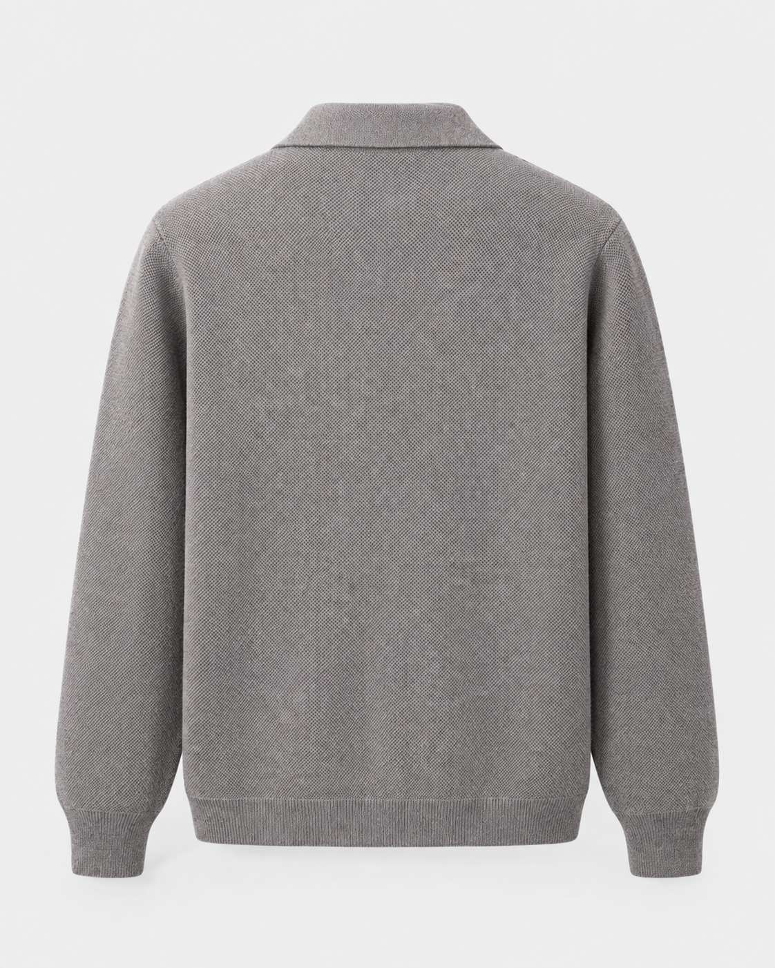 Men's Wool Knitted Overshirt - Textured Knit Button-Front