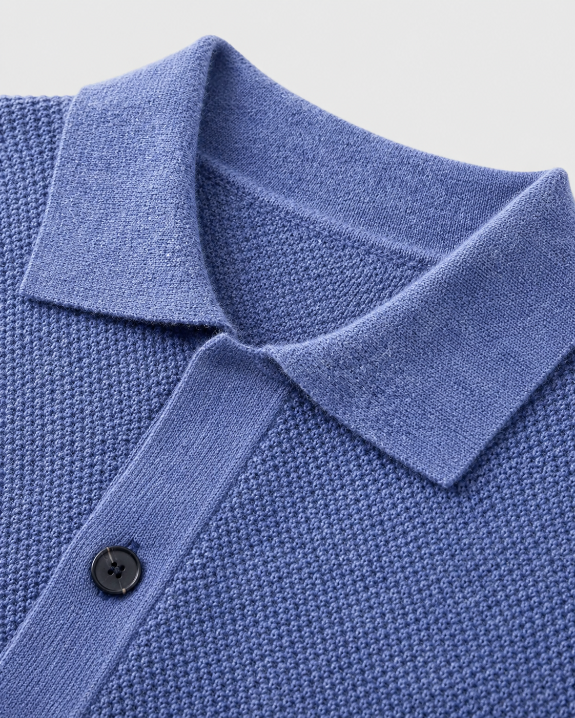 Men's Wool Knitted Overshirt - Textured Knit Button-Front