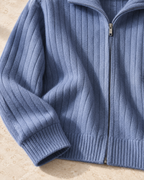 Men's Wool Knitted Zip Neck Sweater - Stand Collar Long Sleeve