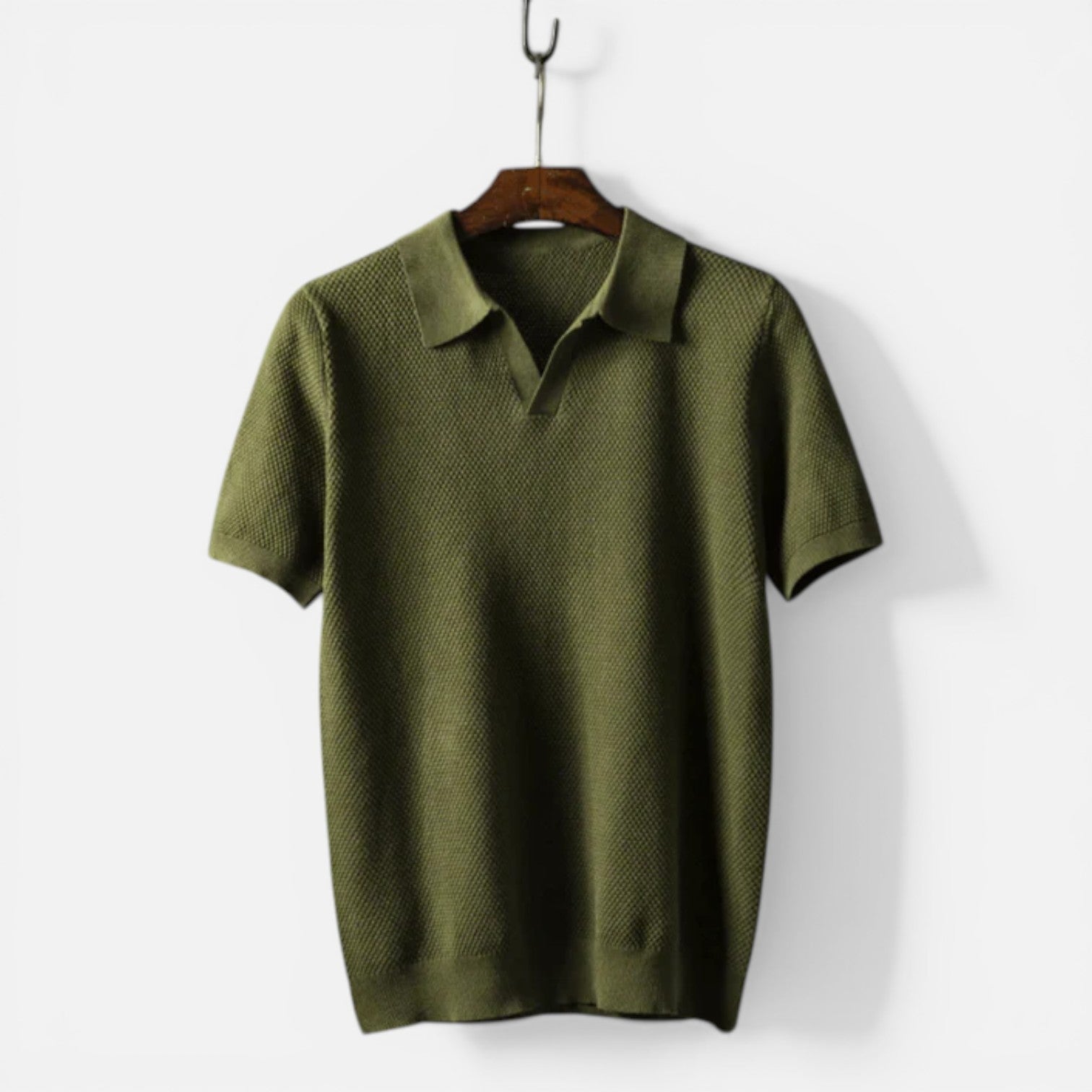 Felorro | Men’s Knitted Polo Shirt Cotton Breathable Slim Fit Classic