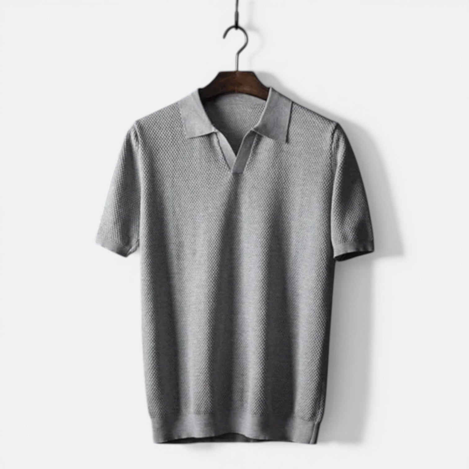 Felorro | Men’s Knitted Polo Shirt Cotton Breathable Slim Fit Classic