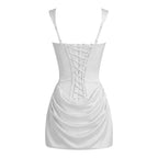 Women's Square Neck Ruched Mini Dress