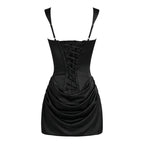Women's Square Neck Ruched Mini Dress