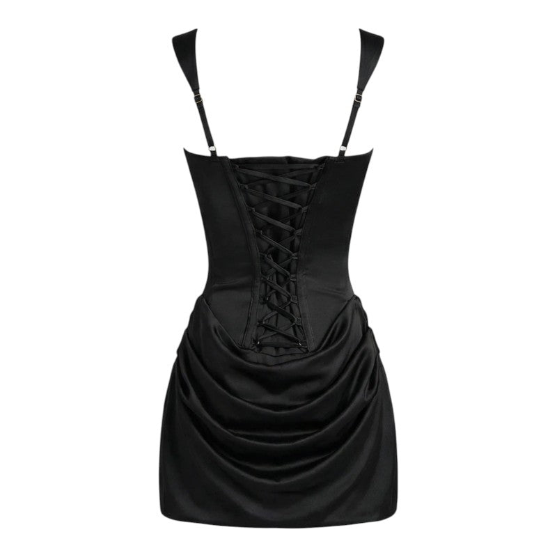 Women's Square Neck Ruched Mini Dress