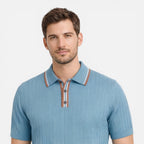 Felorro | Men’s Ribbed Cotton Polo Shirt Lightweight Comfort Classic Fit
