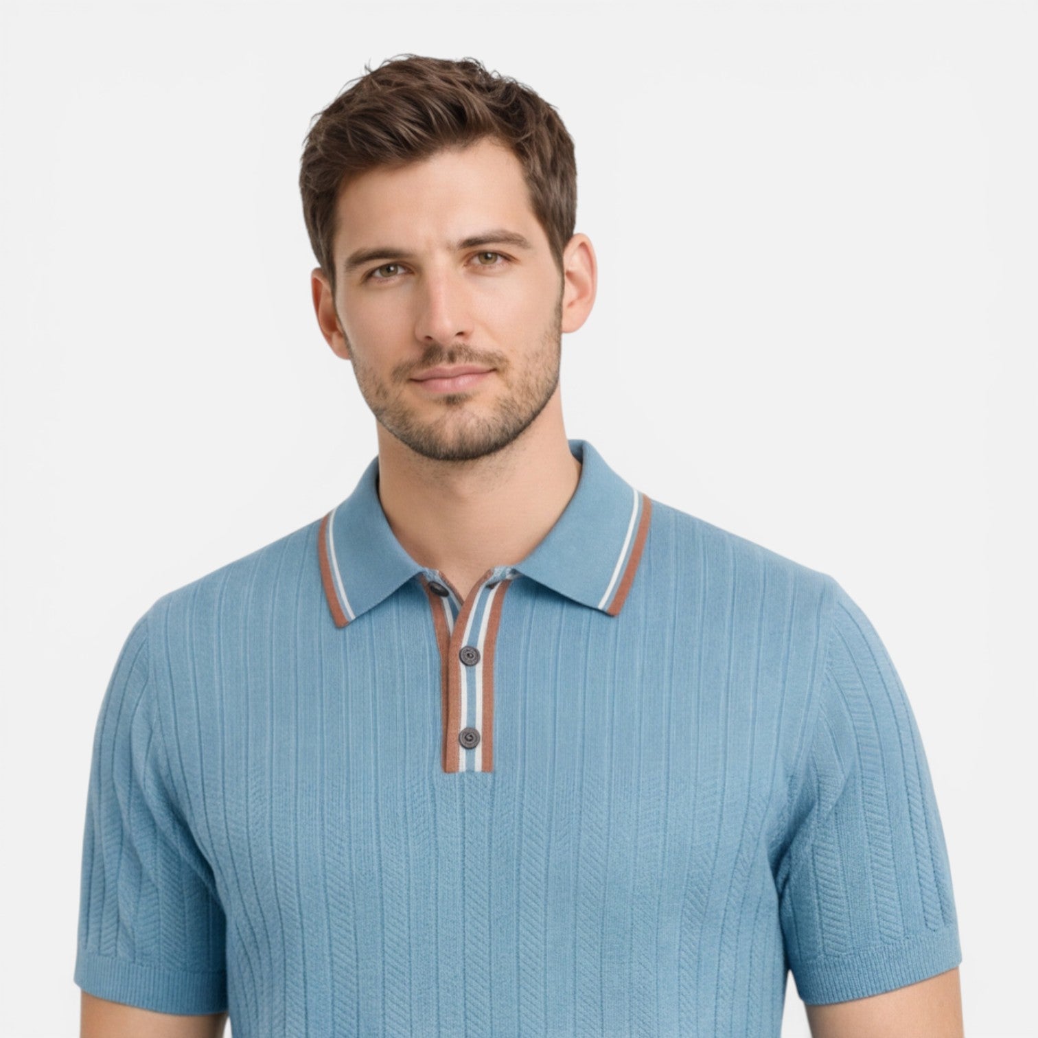 Felorro | Men’s Ribbed Cotton Polo Shirt Lightweight Comfort Classic Fit