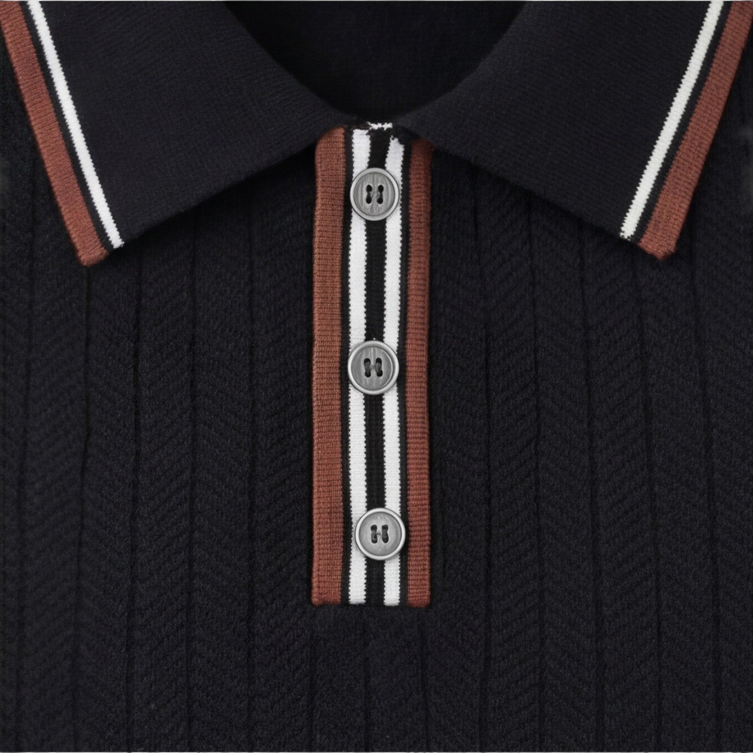 Felorro | Men’s Ribbed Cotton Polo Shirt Lightweight Comfort Classic Fit