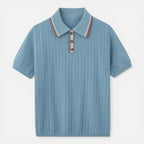 Felorro | Men’s Ribbed Cotton Polo Shirt Lightweight Comfort Classic Fit