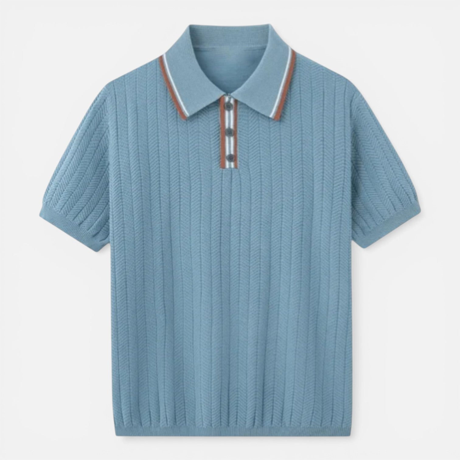 Felorro | Men’s Ribbed Cotton Polo Shirt Lightweight Comfort Classic Fit
