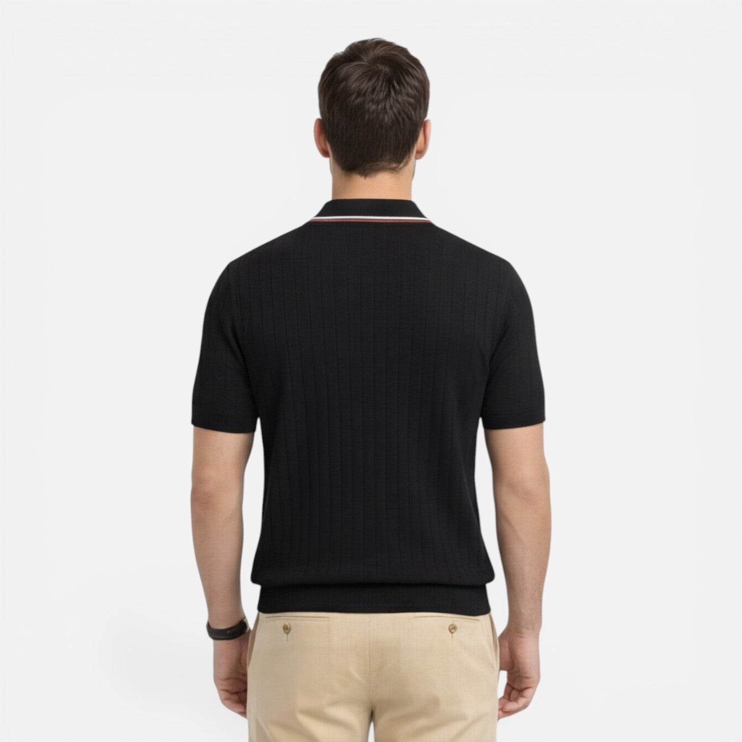 Felorro | Men’s Ribbed Cotton Polo Shirt Lightweight Comfort Classic Fit