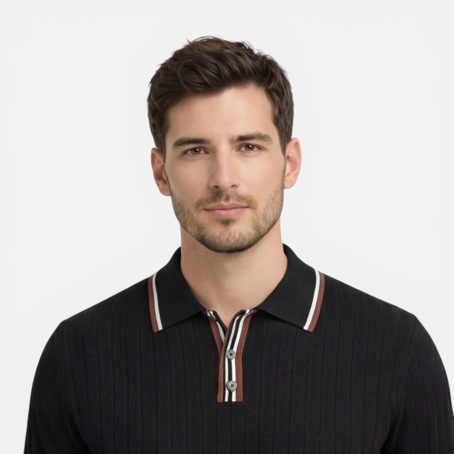 Felorro | Men’s Ribbed Cotton Polo Shirt Lightweight Comfort Classic Fit