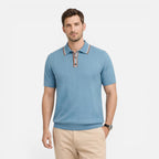 Felorro | Men’s Ribbed Cotton Polo Shirt Lightweight Comfort Classic Fit