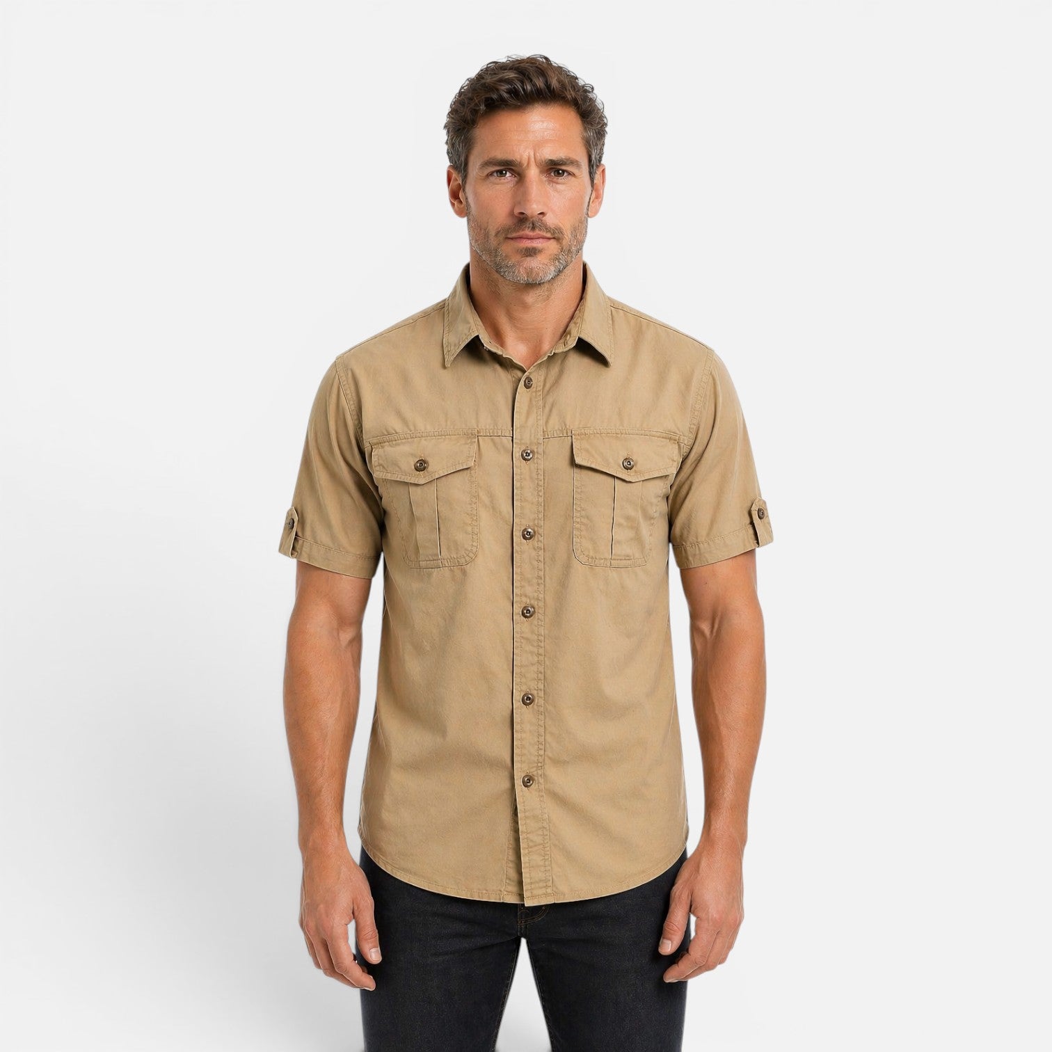 Felorro | Men’s Lightweight Safari Shirt Summer Short Sleeve