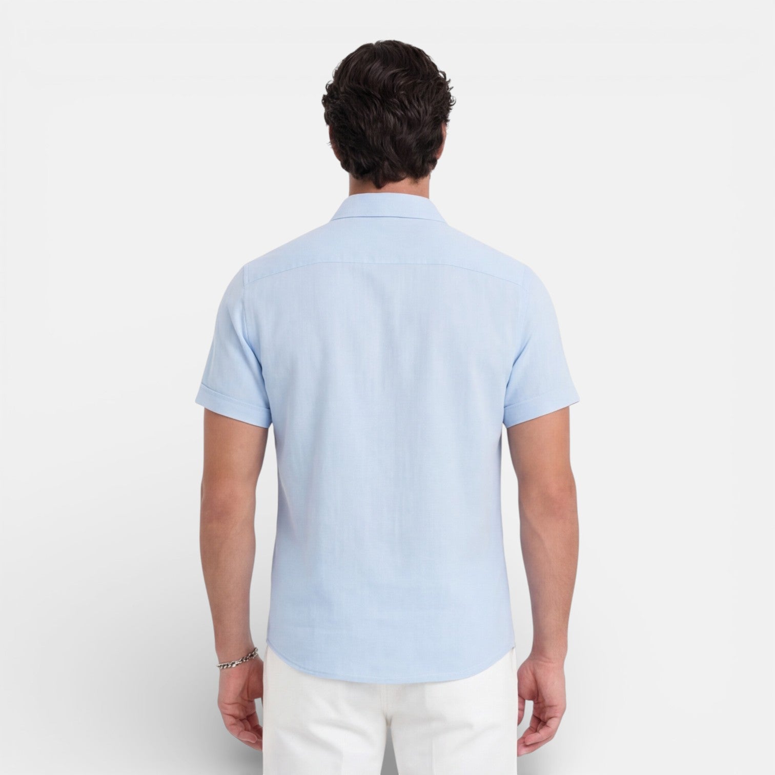 Felorro | Men’s Linen Cotton Blend Shirt – Short Sleeve Breathable Summer Fit
