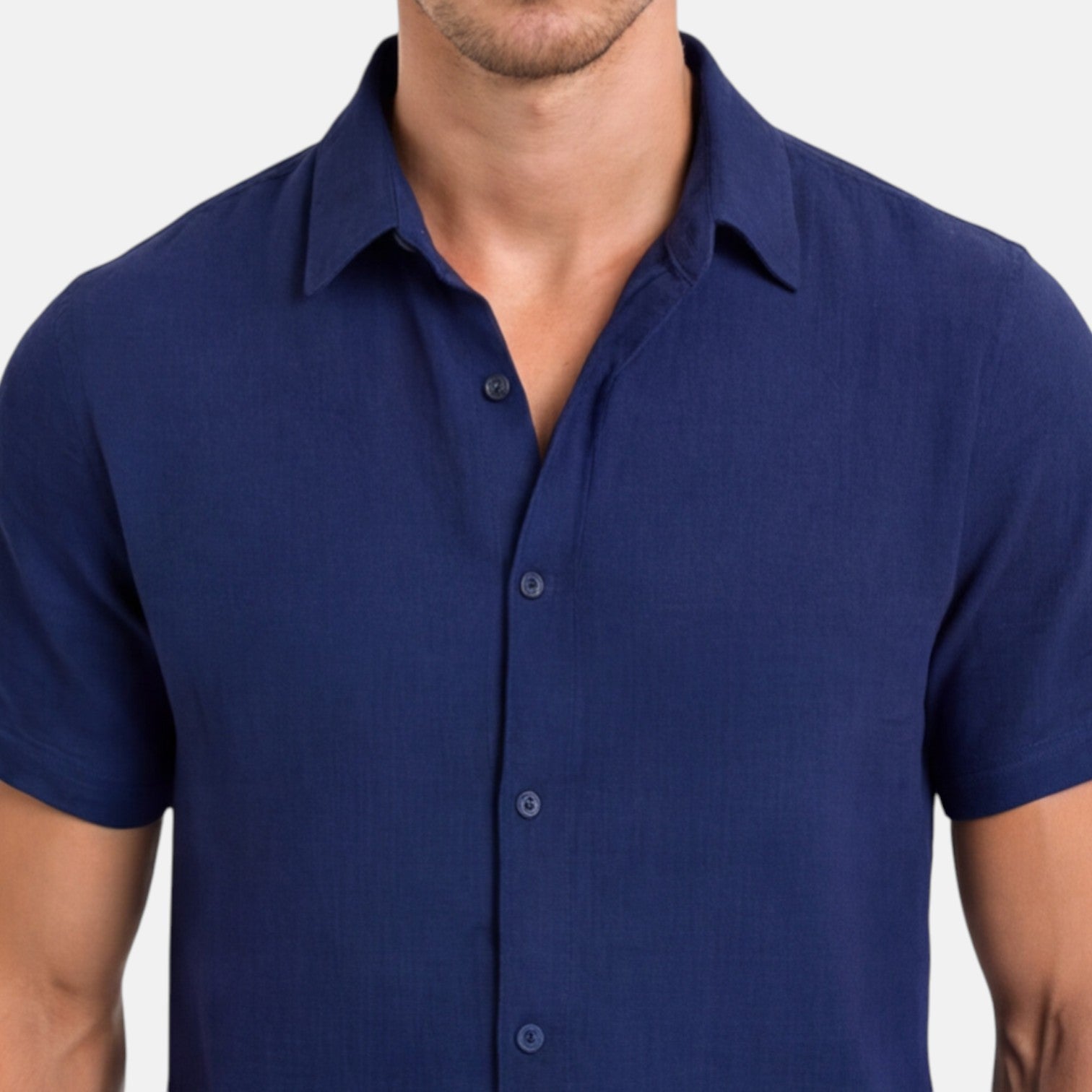 Felorro | Men’s Linen Cotton Blend Shirt – Short Sleeve Breathable Summer Fit
