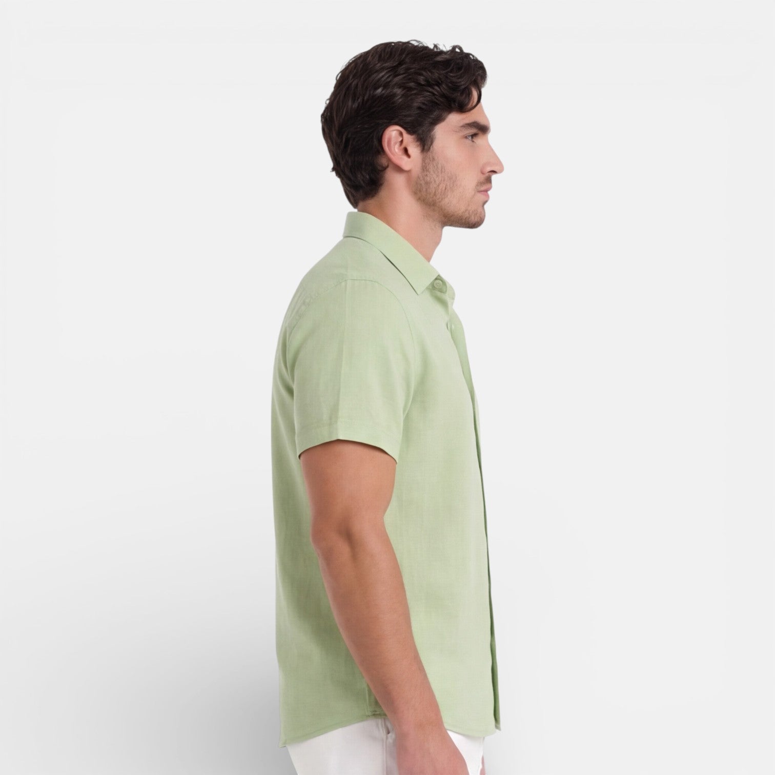 Felorro | Men’s Linen Cotton Blend Shirt – Short Sleeve Breathable Summer Fit