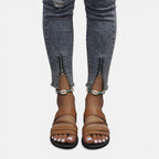 Felorro | Women’s Leather Strap Sandals Flat Summer Comfort Slides