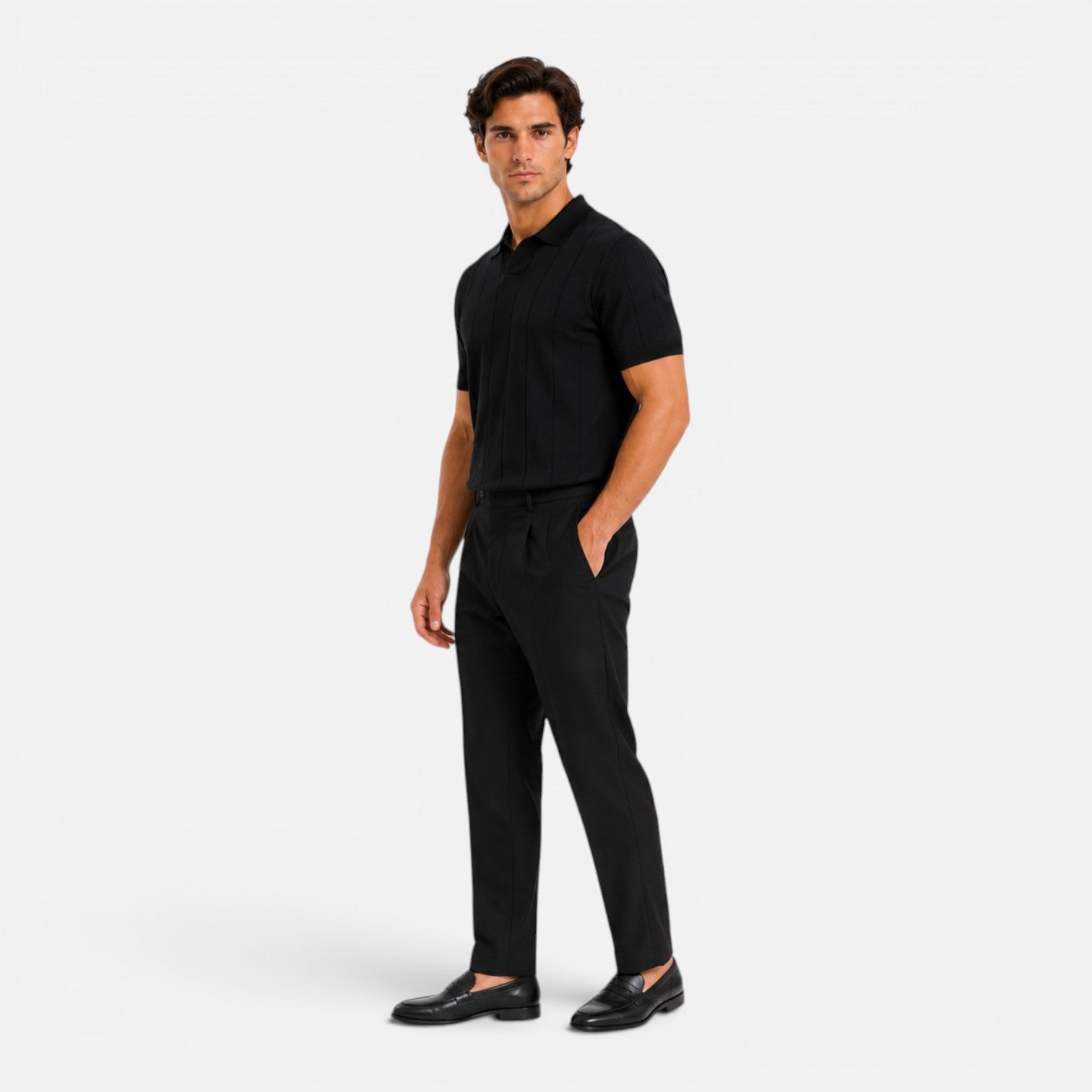 Felorro | Men’s Knitted Polo Shirt Lightweight Breathable Slim Fit Summer