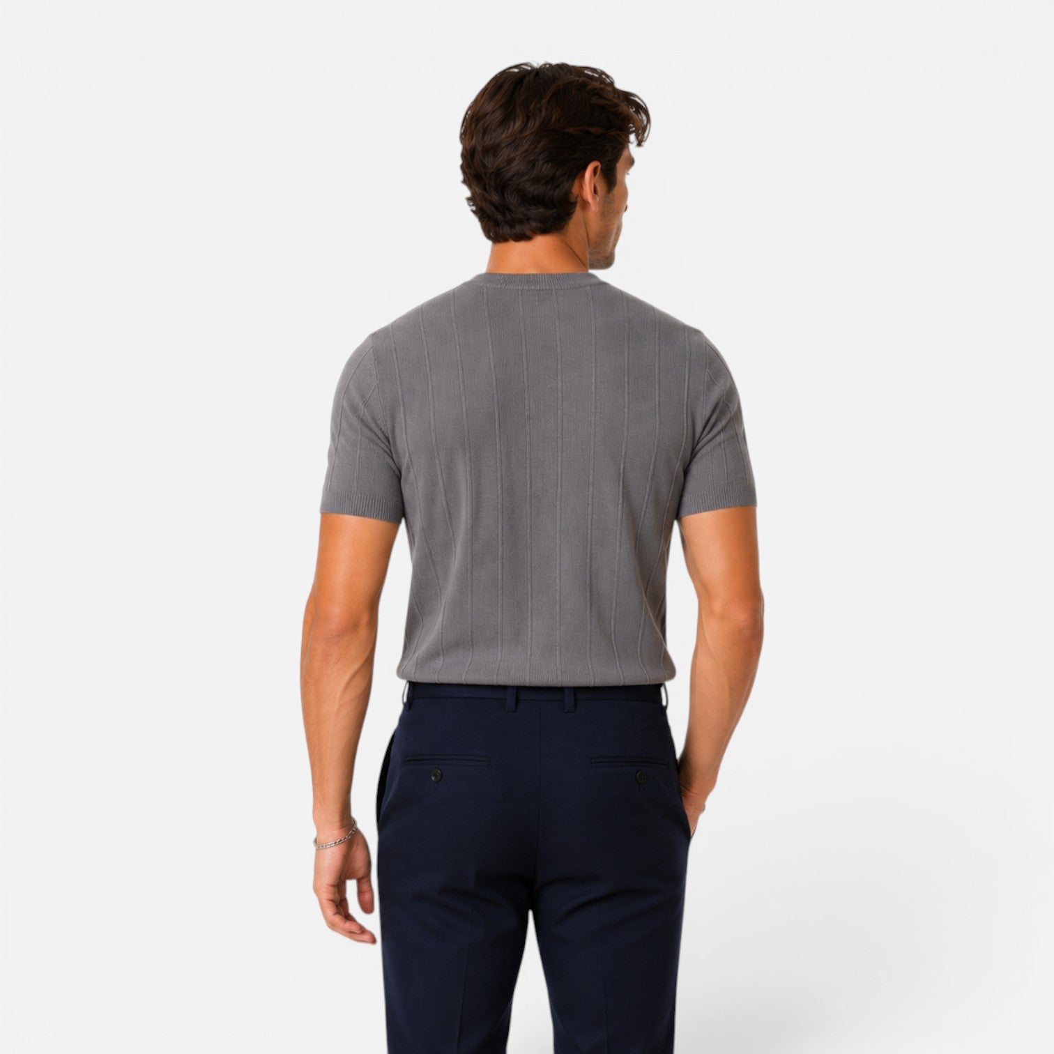 Felorro | Men’s Knitted T-Shirt Lightweight Comfort Slim Fit Summer