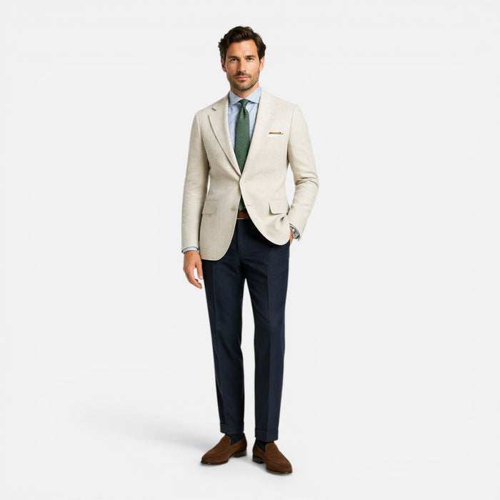 Felorro | Men’s Slim Fit Linen Blazer Tailored Smart Casual Summer Jacket