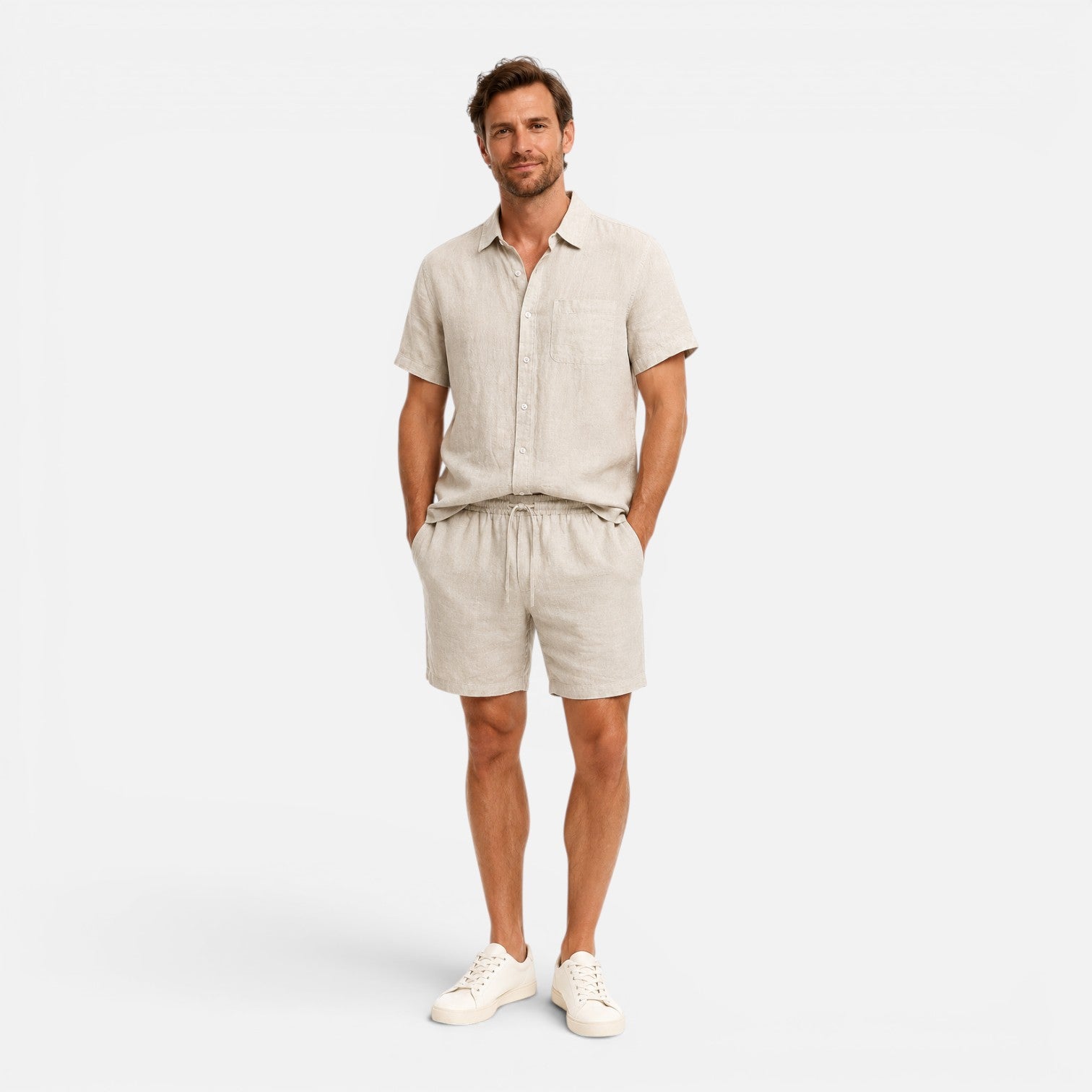 Felorro | Men’s Summer Set Shirt and Shorts Lightweight Breathable