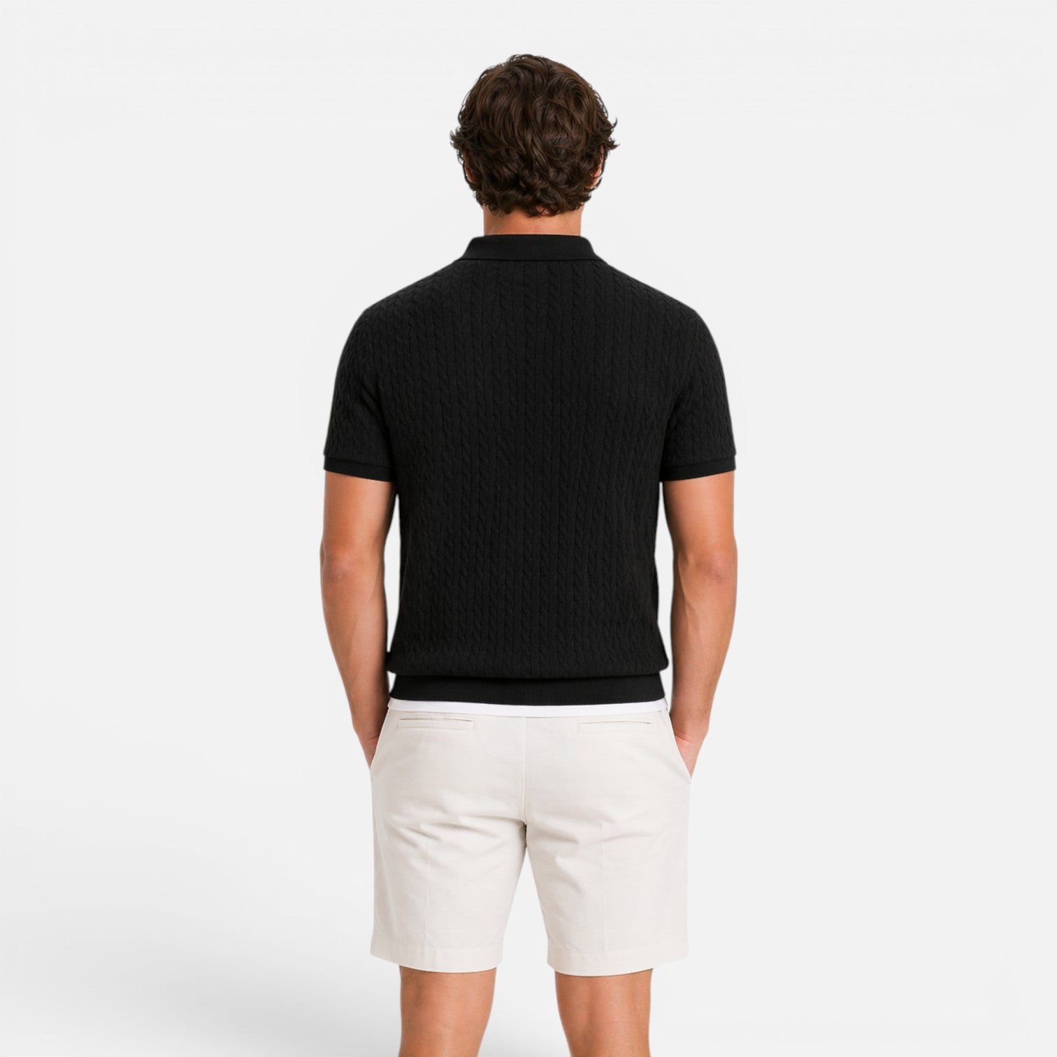 Felorro | Men’s Knit Polo Shirt Textured Breathable Regular Fit
