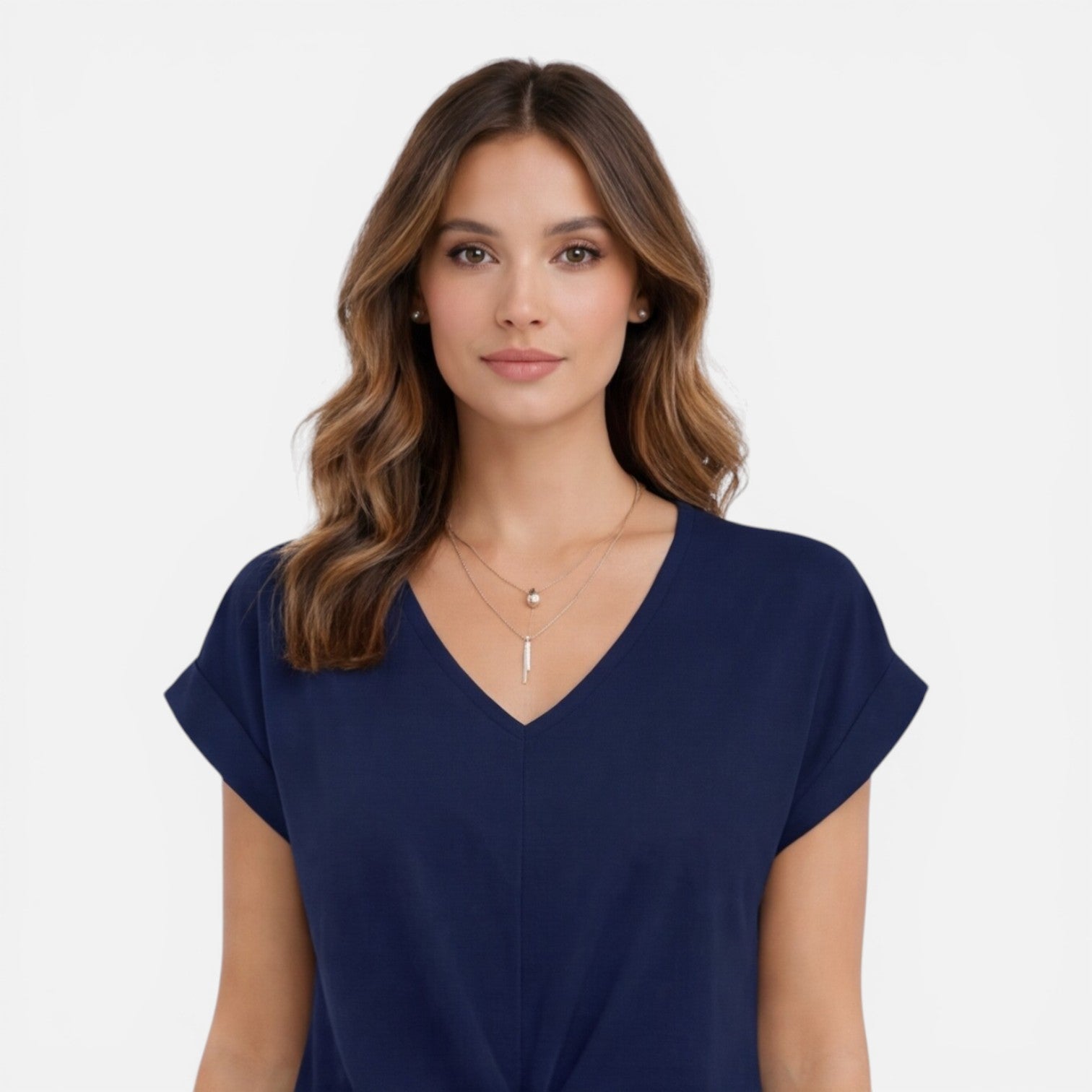 Felorro | Women’s V-Neck Twist Front T-Shirt Soft Casual Summer Top