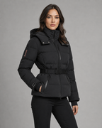 Women's Hooded Belted Puffer Jacket