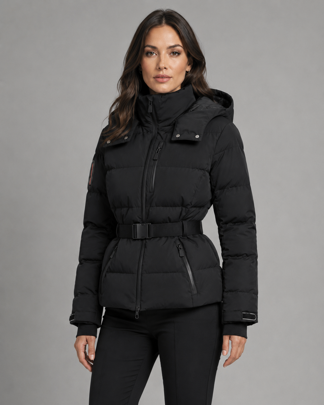 Women's Hooded Belted Puffer Jacket