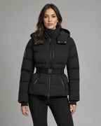 Women's Hooded Belted Puffer Jacket