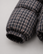 Women's Checked Puffer Coat Funnel Neck Padded Winter