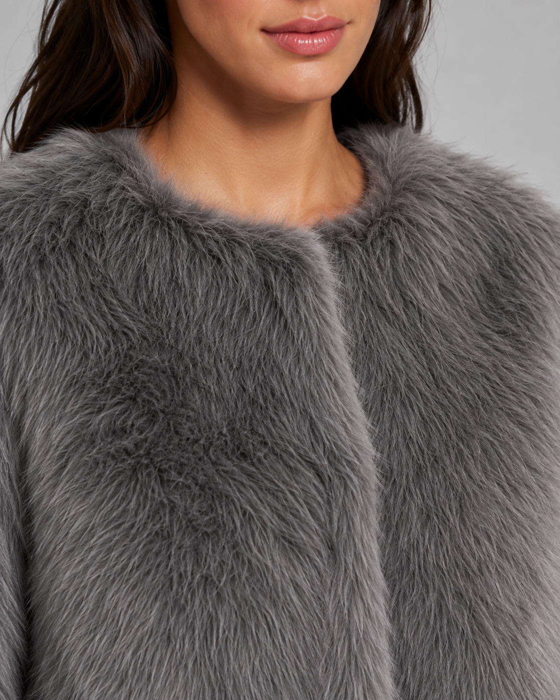 Women's Cropped Faux Fur Jacket