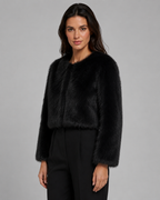 Women's Cropped Faux Fur Jacket