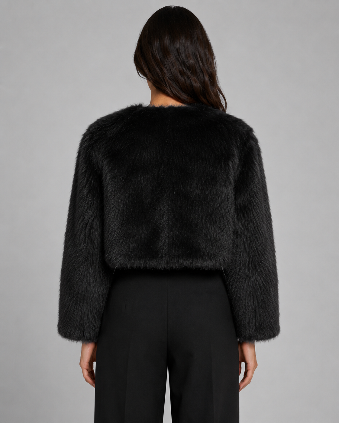 Women's Cropped Faux Fur Jacket