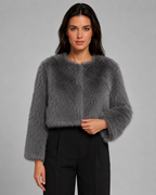 Women's Cropped Faux Fur Jacket