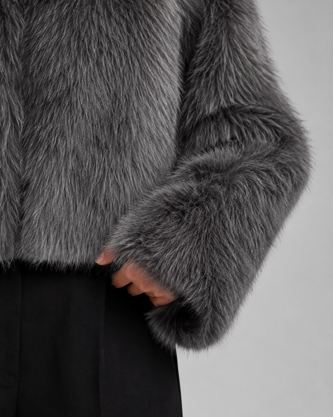 Women's Cropped Faux Fur Jacket