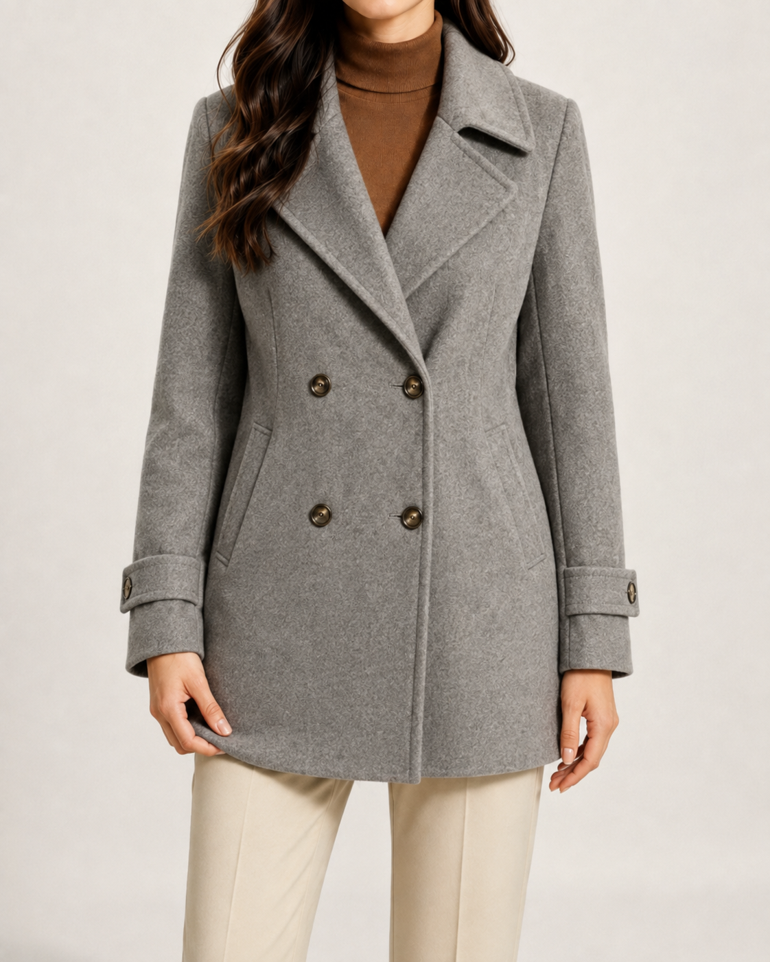 Women's Double-Breasted Short Tailored Winter Coat