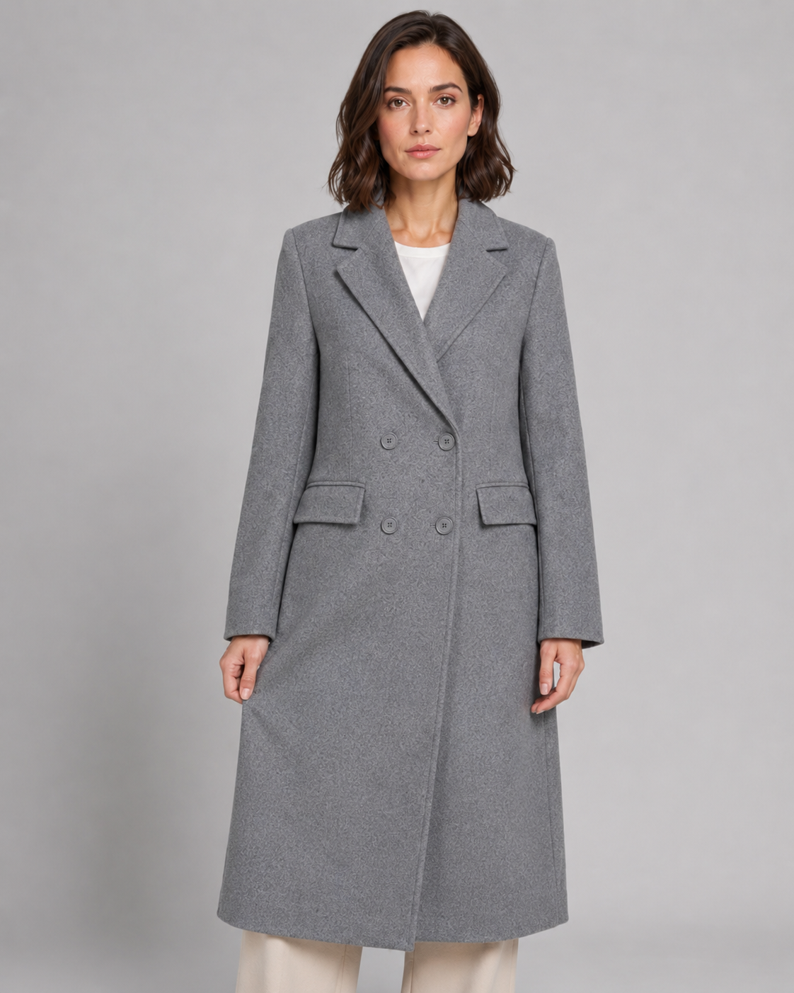 Women's Double-Breasted Tailored Long Winter Coat