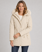 Women's Fleece-Lined Faux-Fur Hooded Parka
