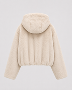 Women's Hooded Faux Fur Jacket with Zip Front