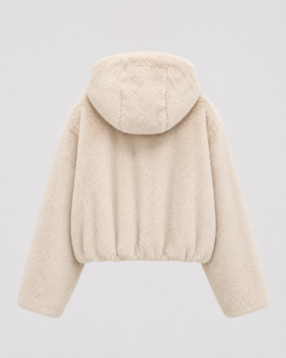 Women's Hooded Faux Fur Jacket with Zip Front