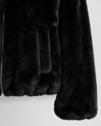 Women's Hooded Faux Fur Jacket with Zip Front