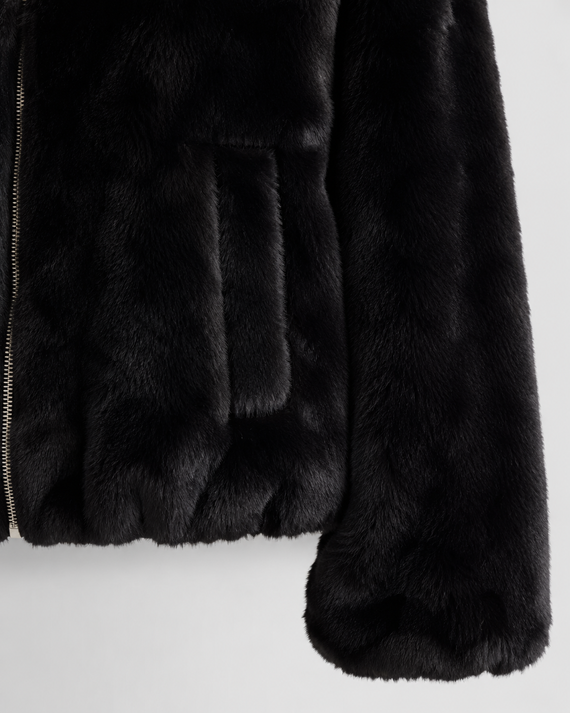 Women's Hooded Faux Fur Jacket with Zip Front