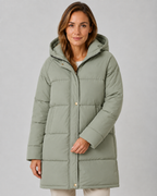 Women's Hooded Longline Padded Puffer Coat Mid-Length